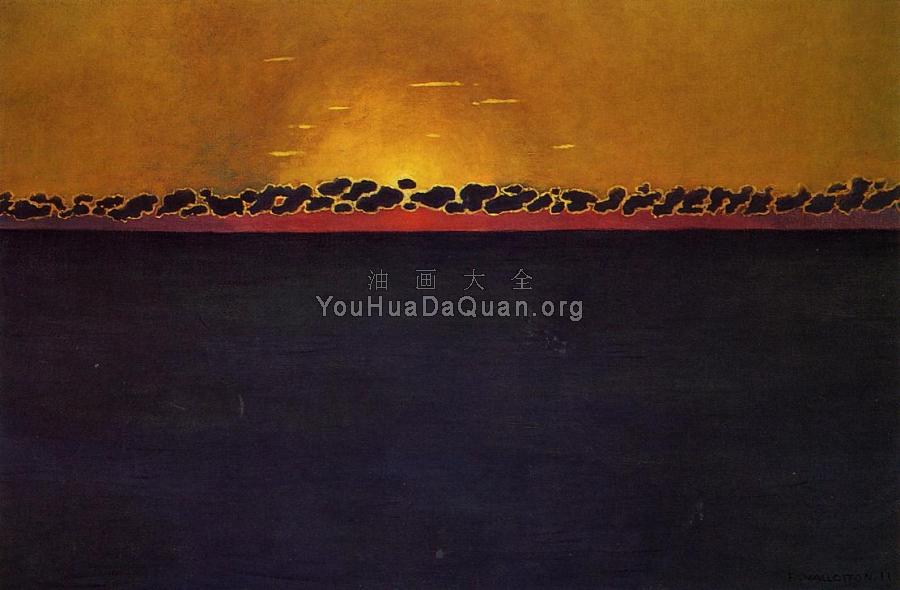 Sunset, Gray-Blue High Tide - 菲利克斯·瓦洛东